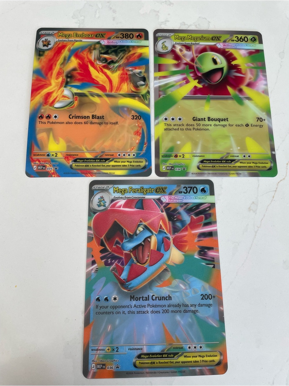 Pokemon Full-Art EX Cards - Red, Yellow, Green, Blue Holo Set